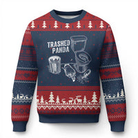 Funny Trashed Panda Ugly Christmas Sweater Drunk Raccoon in Toilet Meme Hot Mess - Wonder Print Shop
