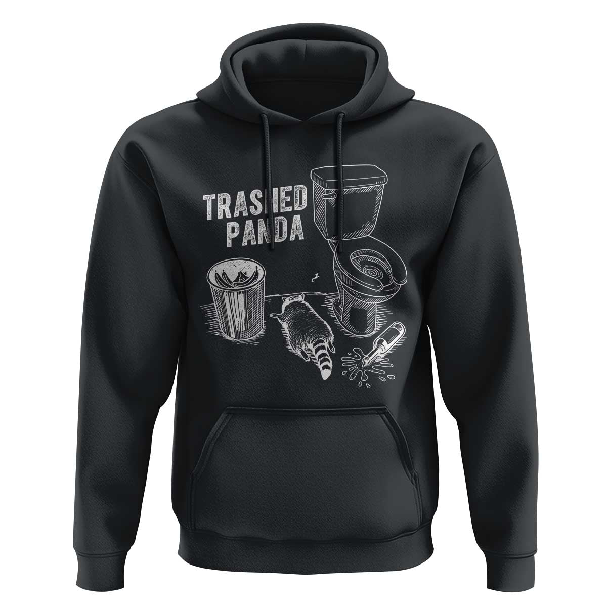 Funny Trashed Panda Hoodie Drunk Raccoon in Toilet Meme Hot Mess - Wonder Print Shop