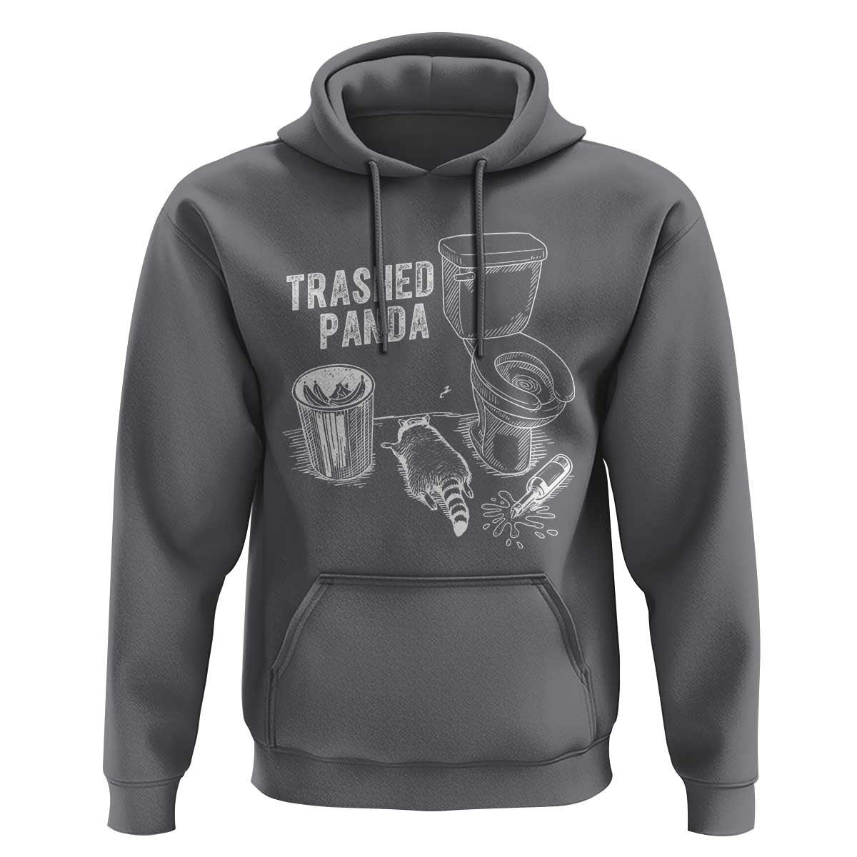Funny Trashed Panda Hoodie Drunk Raccoon in Toilet Meme Hot Mess - Wonder Print Shop