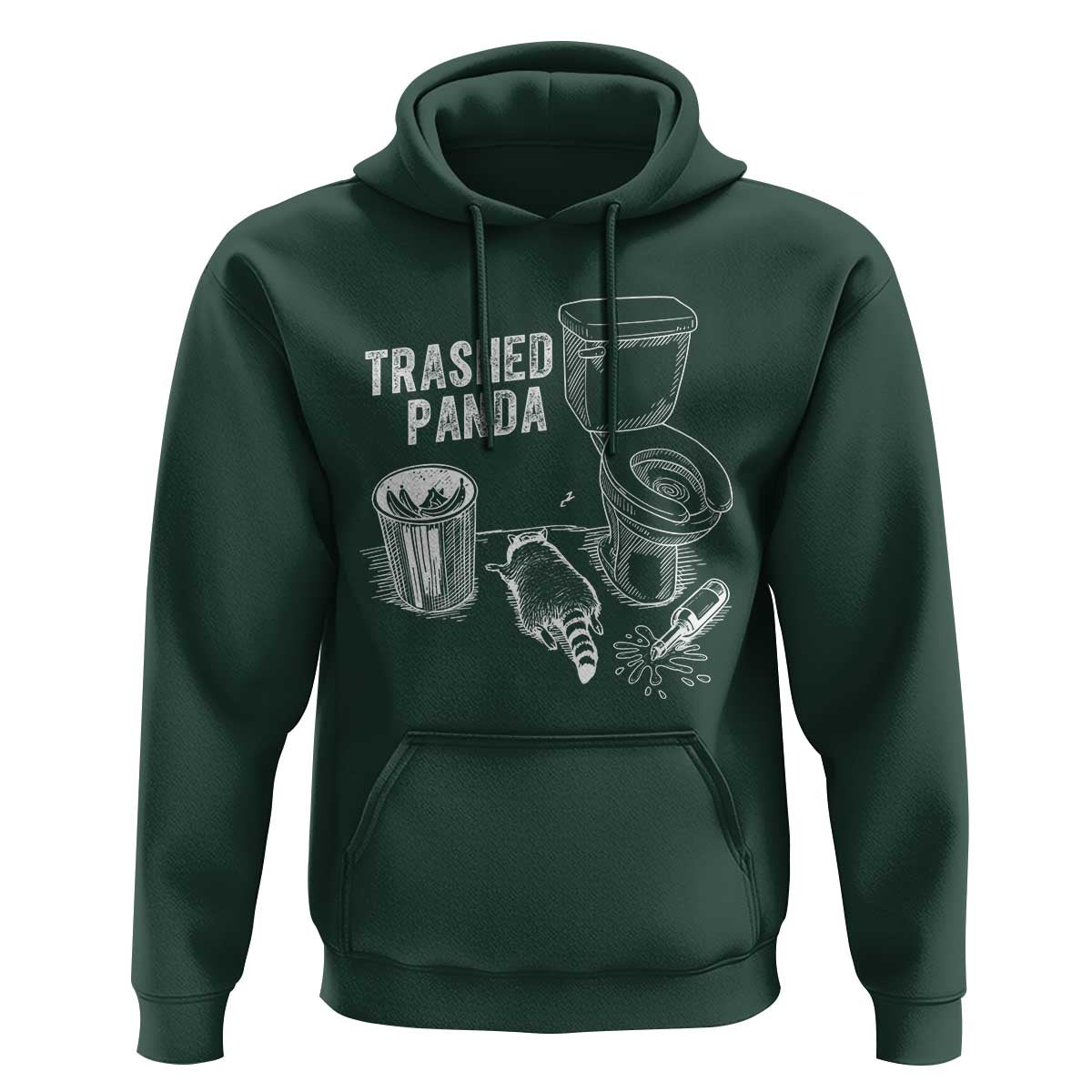 Funny Trashed Panda Hoodie Drunk Raccoon in Toilet Meme Hot Mess - Wonder Print Shop