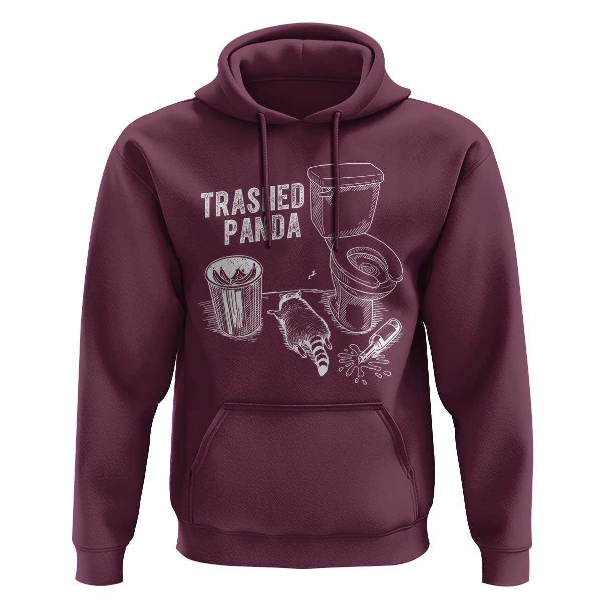 Funny Trashed Panda Hoodie Drunk Raccoon in Toilet Meme Hot Mess - Wonder Print Shop