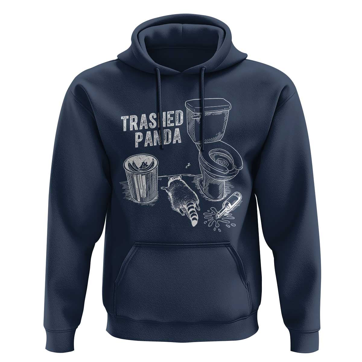 Funny Trashed Panda Hoodie Drunk Raccoon in Toilet Meme Hot Mess - Wonder Print Shop