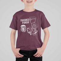 Funny Trashed Panda T Shirt For Kid Drunk Raccoon in Toilet Meme Hot Mess - Wonder Print Shop