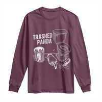 Funny Trashed Panda Long Sleeve Shirt Drunk Raccoon in Toilet Meme Hot Mess - Wonder Print Shop