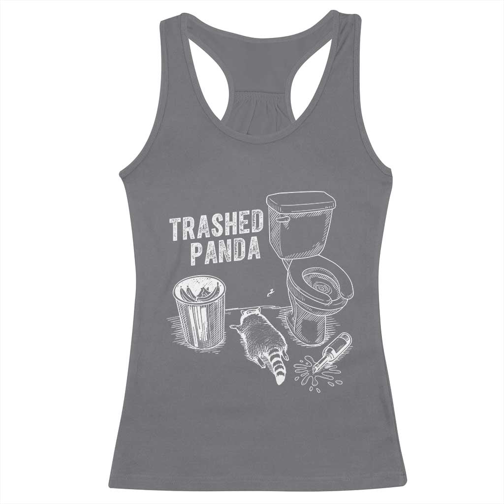 Funny Trashed Panda Racerback Tank Top Drunk Raccoon in Toilet Meme Hot Mess - Wonder Print Shop