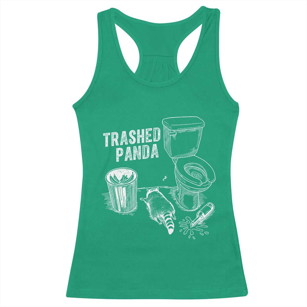 Funny Trashed Panda Racerback Tank Top Drunk Raccoon in Toilet Meme Hot Mess - Wonder Print Shop
