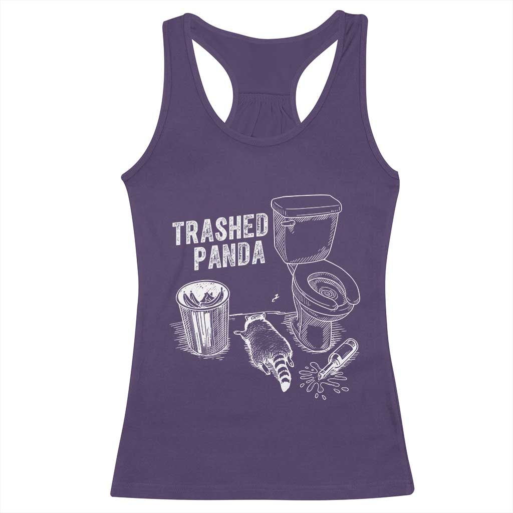 Funny Trashed Panda Racerback Tank Top Drunk Raccoon in Toilet Meme Hot Mess - Wonder Print Shop