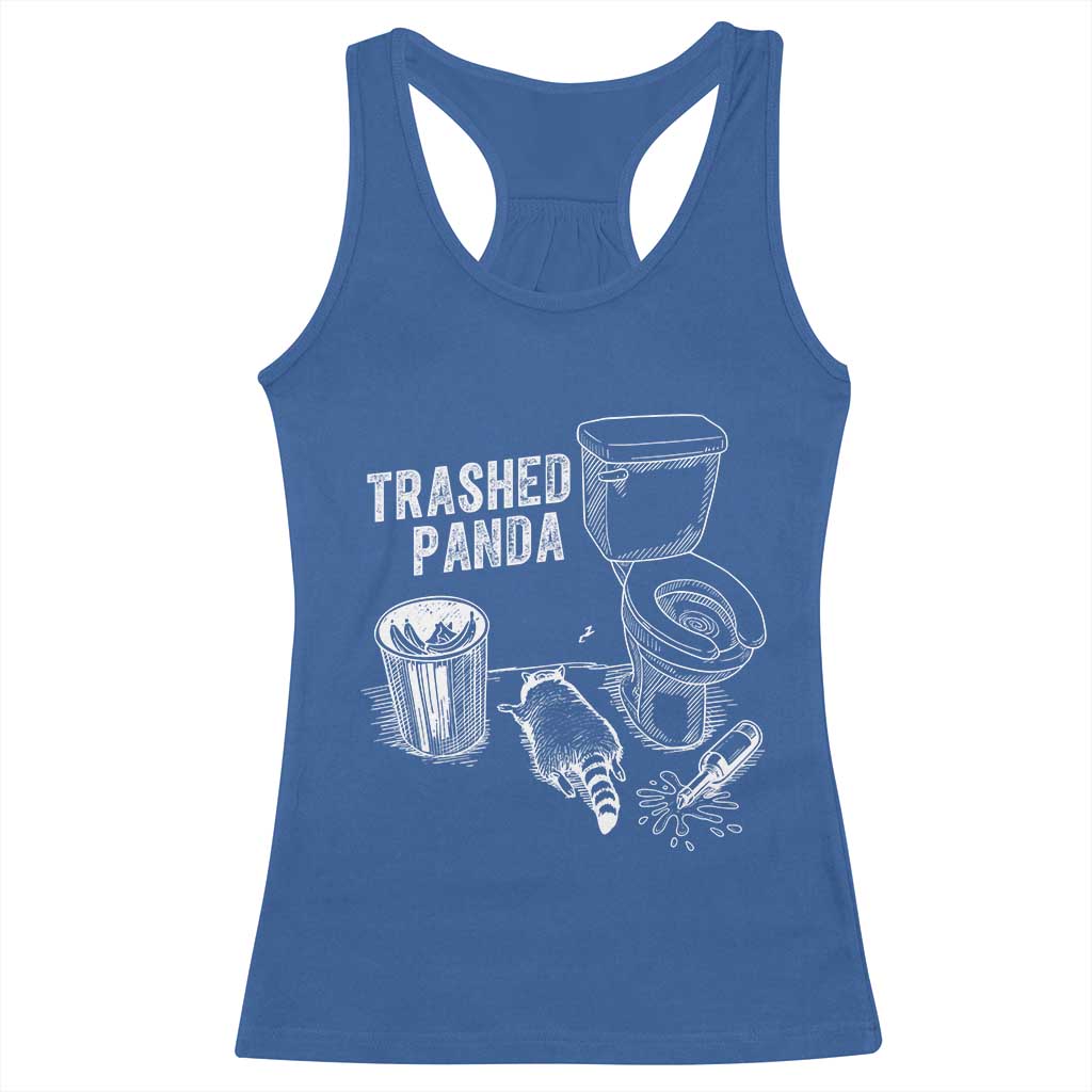 Funny Trashed Panda Racerback Tank Top Drunk Raccoon in Toilet Meme Hot Mess - Wonder Print Shop
