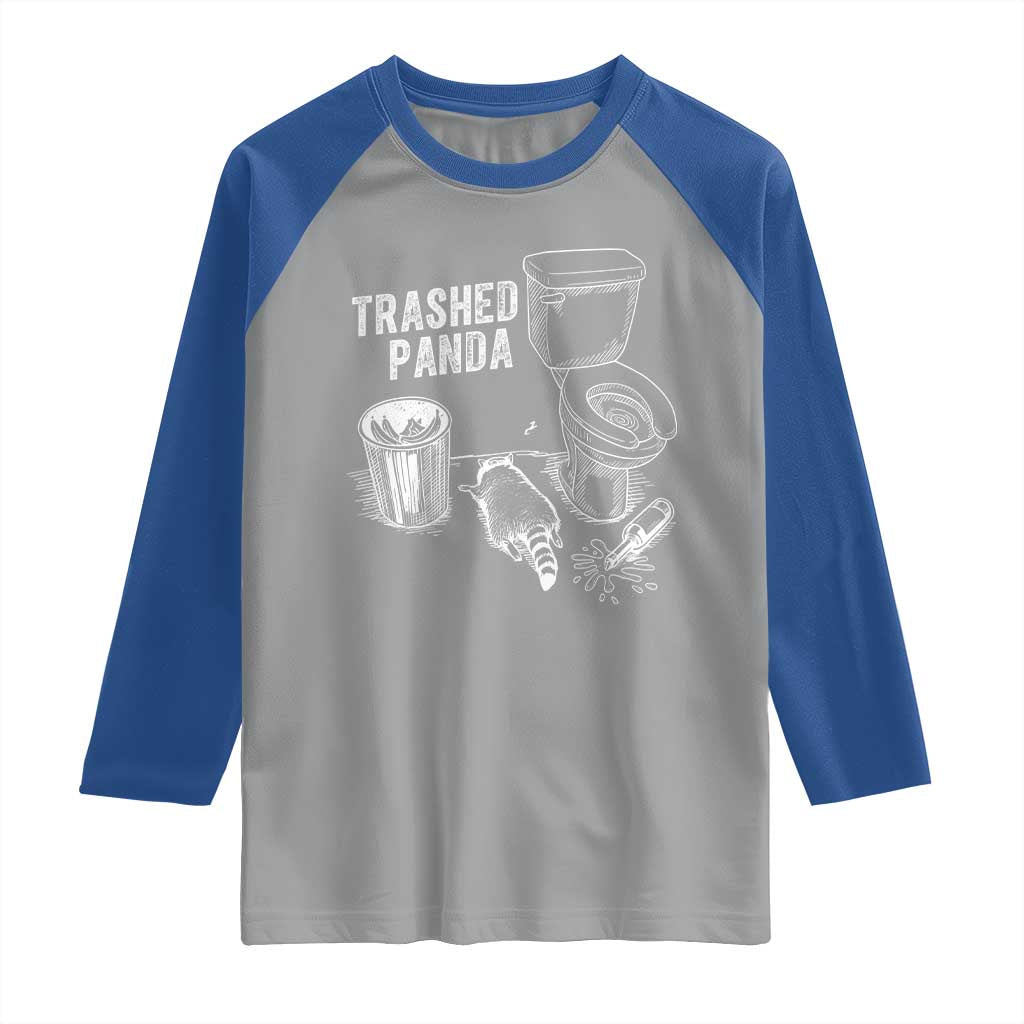 Funny Trashed Panda Raglan Shirt Drunk Raccoon in Toilet Meme Hot Mess - Wonder Print Shop