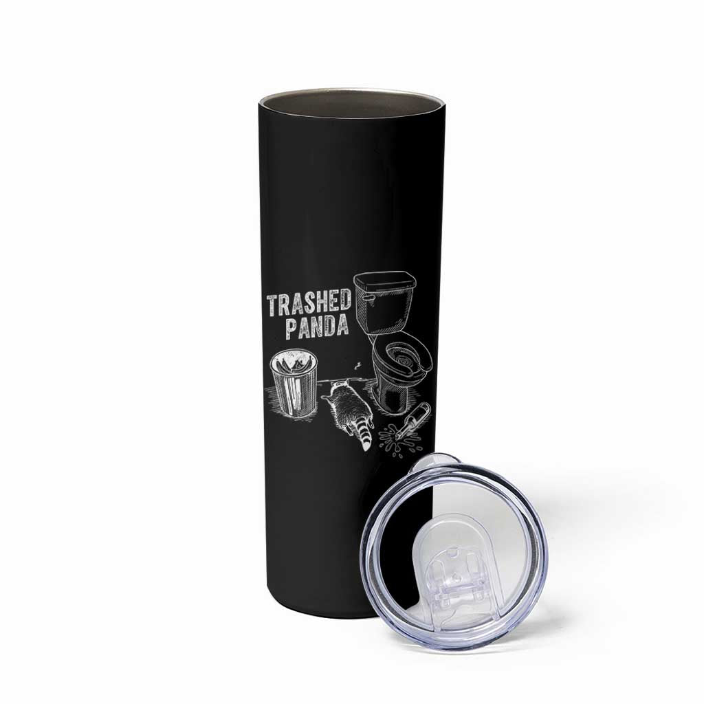 Funny Trashed Panda Skinny Tumbler Drunk Raccoon in Toilet Meme Hot Mess - Wonder Print Shop