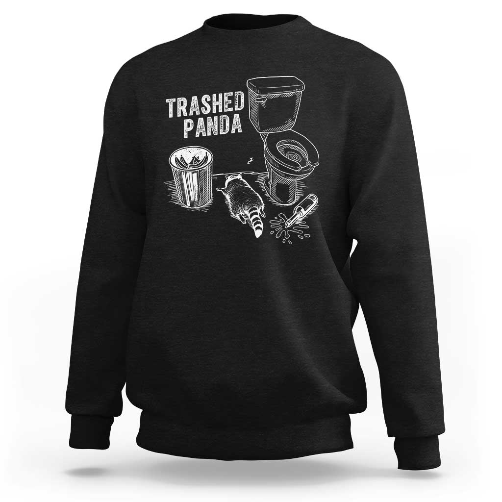 Funny Trashed Panda Sweatshirt Drunk Raccoon in Toilet Meme Hot Mess - Wonder Print Shop