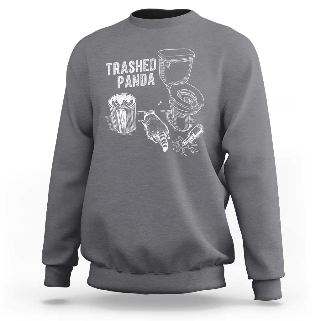 Funny Trashed Panda Sweatshirt Drunk Raccoon in Toilet Meme Hot Mess - Wonder Print Shop
