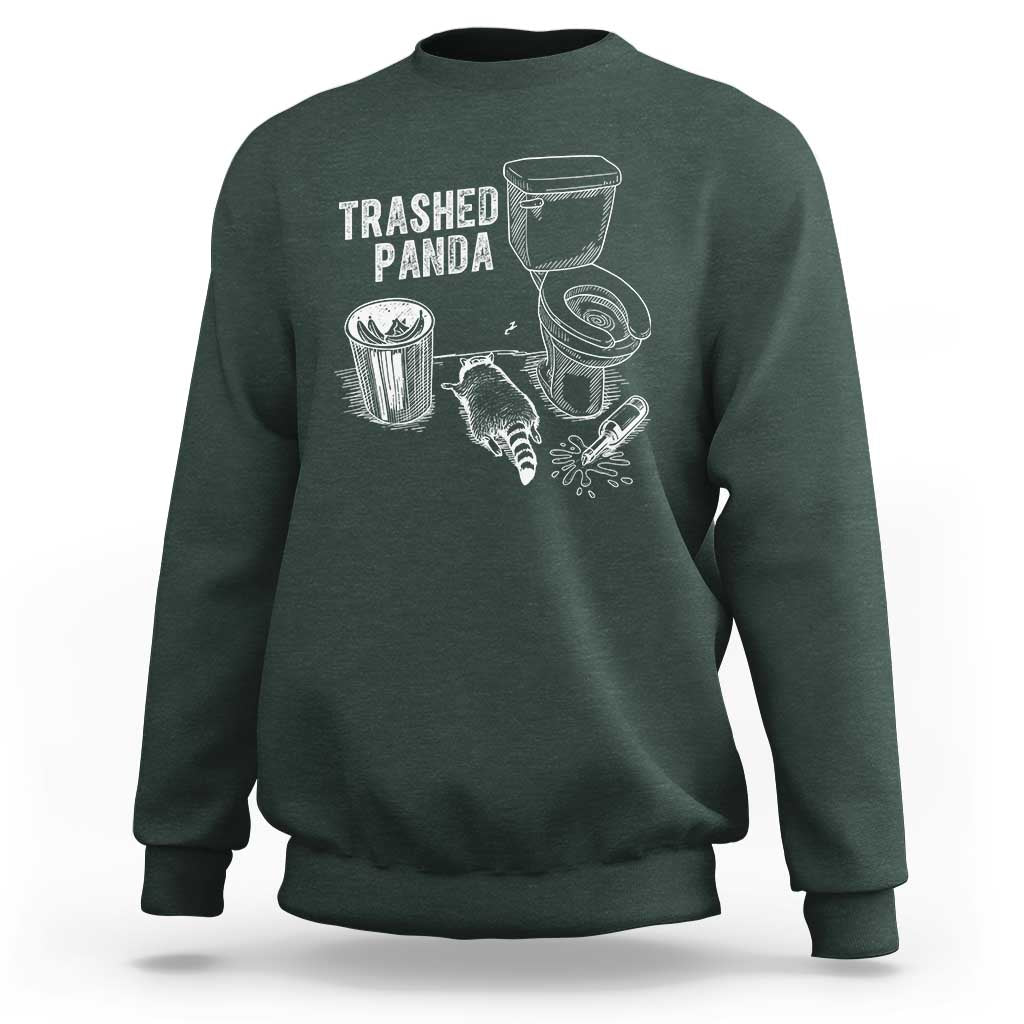 Funny Trashed Panda Sweatshirt Drunk Raccoon in Toilet Meme Hot Mess - Wonder Print Shop