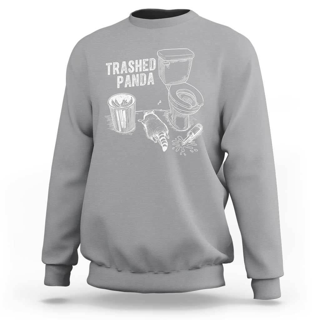 Funny Trashed Panda Sweatshirt Drunk Raccoon in Toilet Meme Hot Mess - Wonder Print Shop