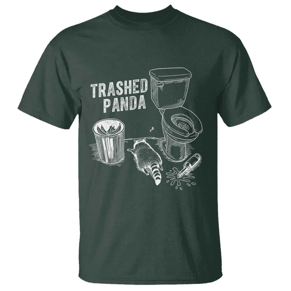 Funny Trashed Panda T Shirt Drunk Raccoon in Toilet Meme Hot Mess - Wonder Print Shop