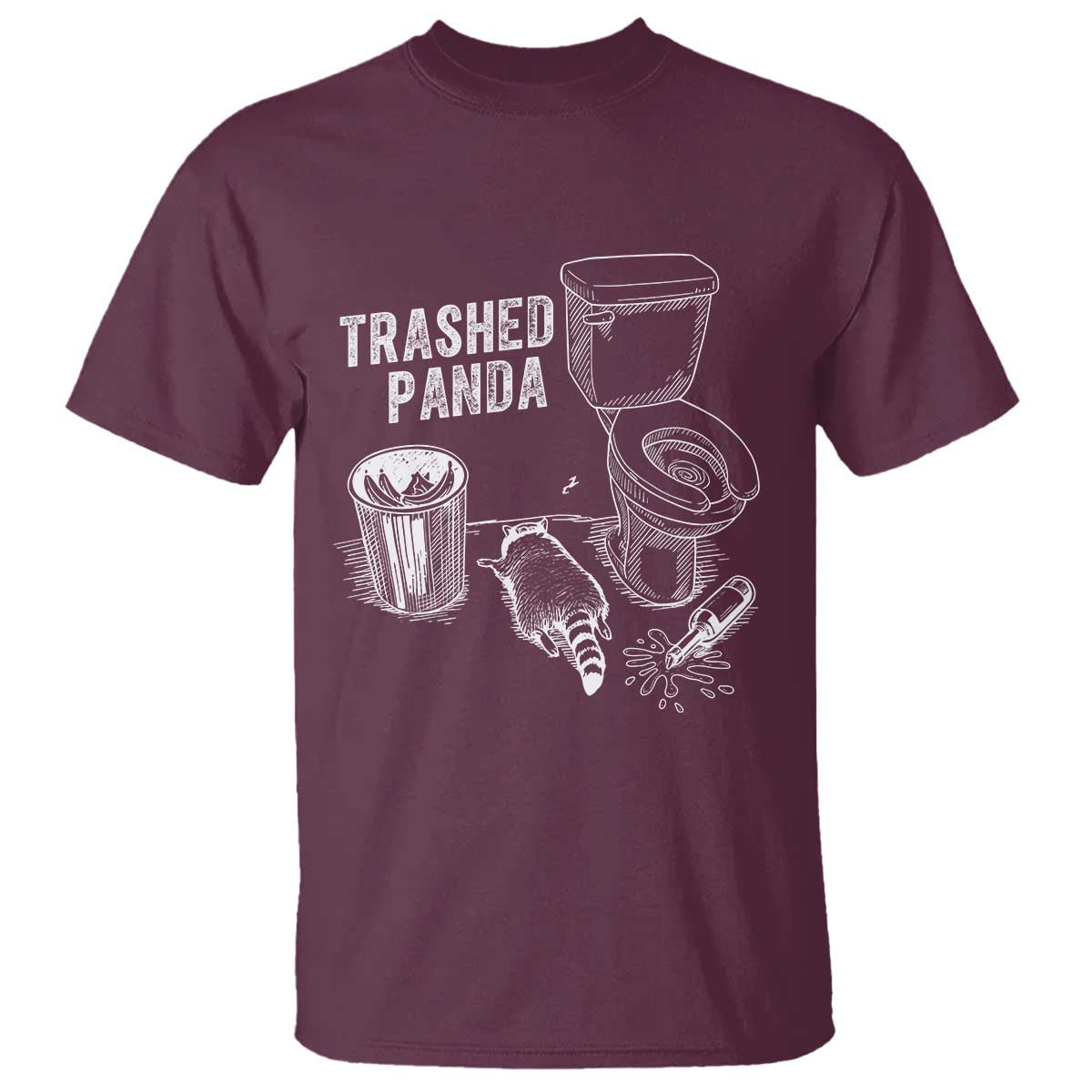 Funny Trashed Panda T Shirt Drunk Raccoon in Toilet Meme Hot Mess - Wonder Print Shop