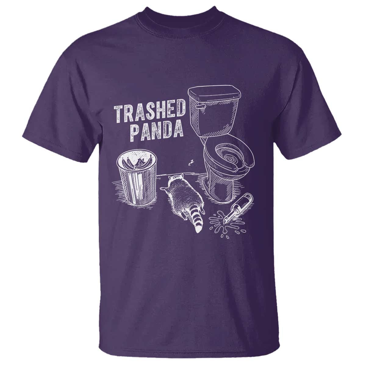 Funny Trashed Panda T Shirt Drunk Raccoon in Toilet Meme Hot Mess - Wonder Print Shop