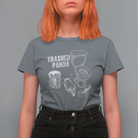Funny Trashed Panda T Shirt For Women Drunk Raccoon in Toilet Meme Hot Mess - Wonder Print Shop