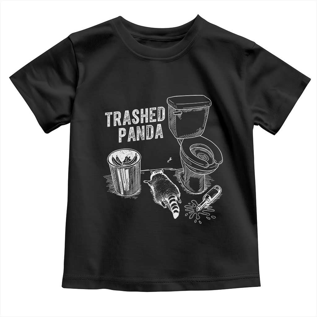 Funny Trashed Panda Toddler T Shirt Drunk Raccoon in Toilet Meme Hot Mess - Wonder Print Shop
