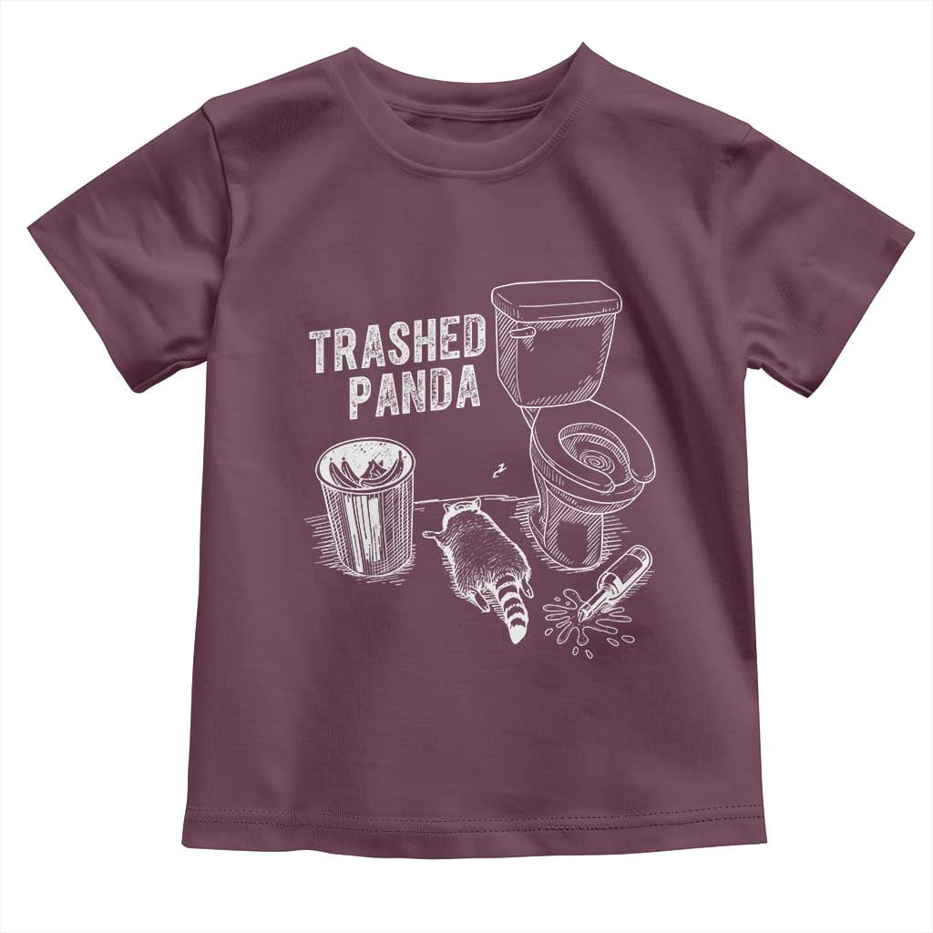 Funny Trashed Panda Toddler T Shirt Drunk Raccoon in Toilet Meme Hot Mess - Wonder Print Shop