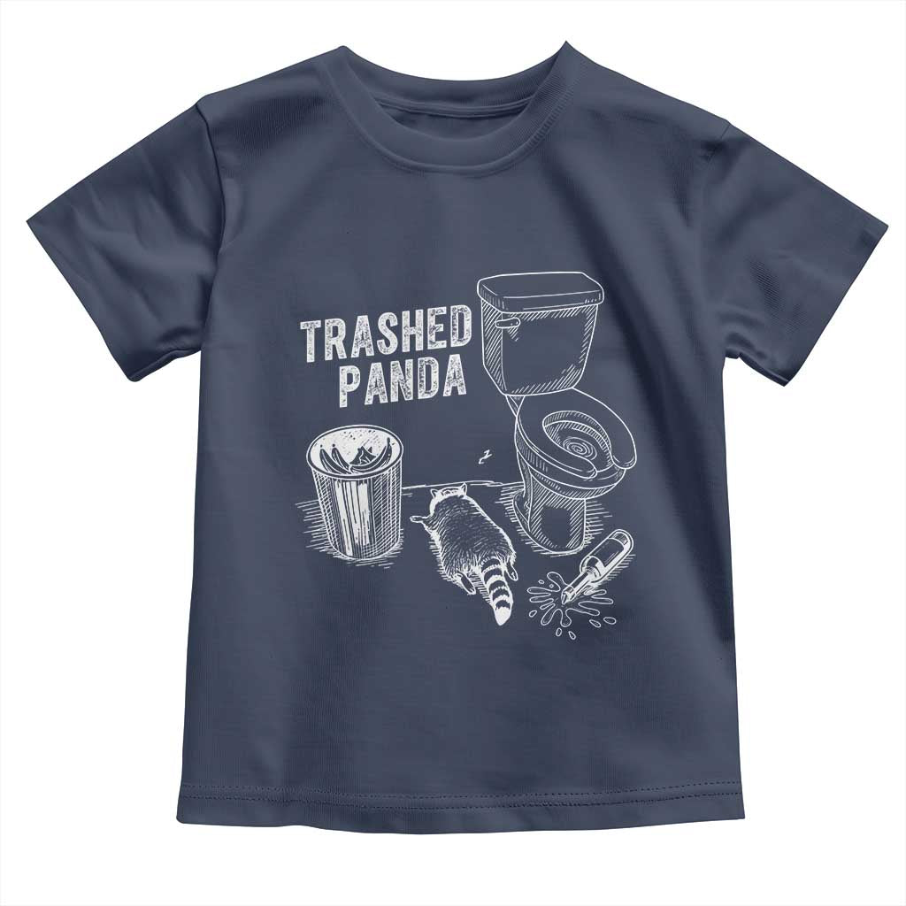 Funny Trashed Panda Toddler T Shirt Drunk Raccoon in Toilet Meme Hot Mess - Wonder Print Shop