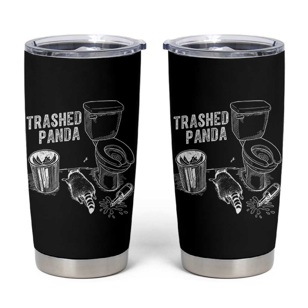 Funny Trashed Panda Tumbler Cup Drunk Raccoon in Toilet Meme Hot Mess - Wonder Print Shop