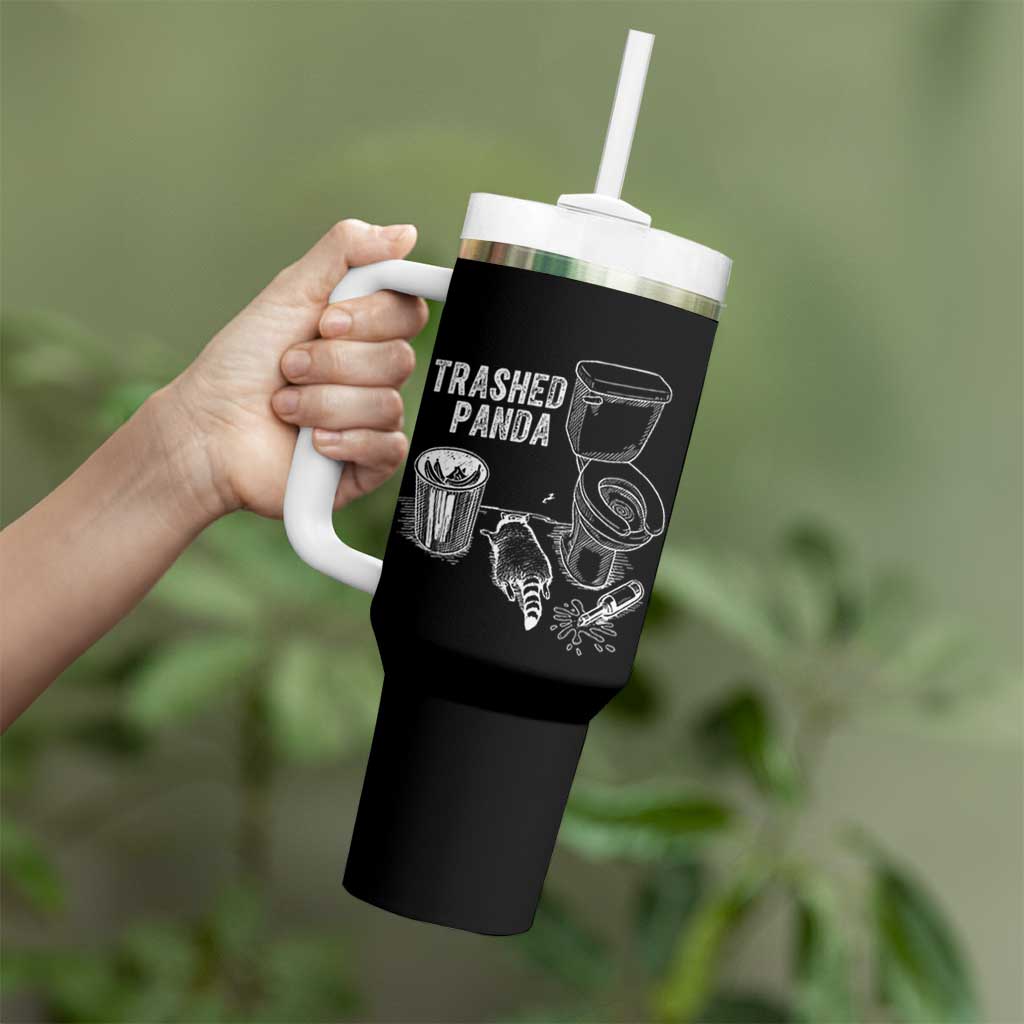 Funny Trashed Panda Tumbler With Handle Drunk Raccoon in Toilet Meme Hot Mess - Wonder Print Shop