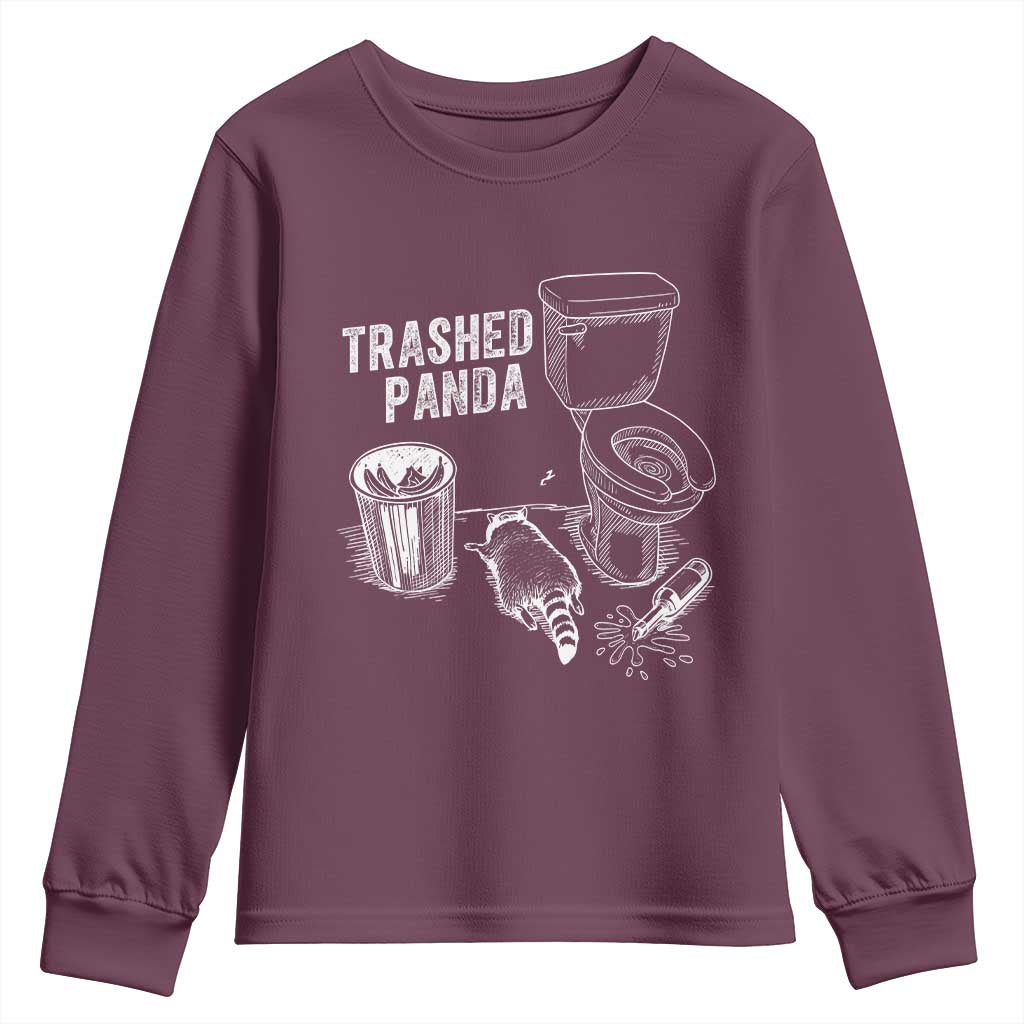 Funny Trashed Panda Youth Sweatshirt Drunk Raccoon in Toilet Meme Hot Mess - Wonder Print Shop