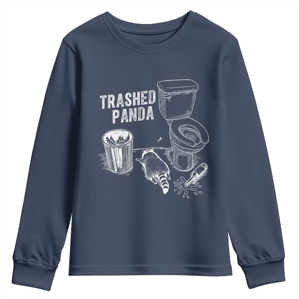 Funny Trashed Panda Youth Sweatshirt Drunk Raccoon in Toilet Meme Hot Mess - Wonder Print Shop