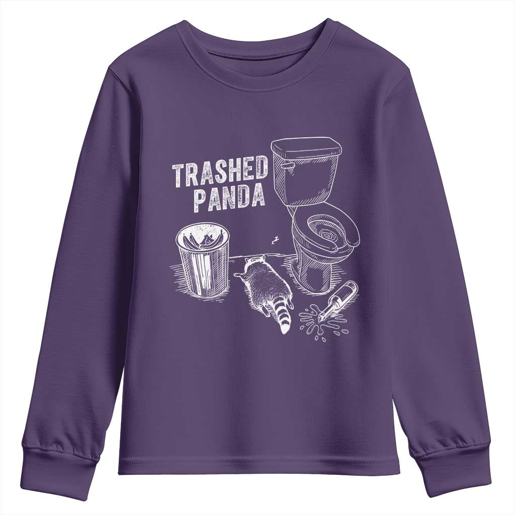 Funny Trashed Panda Youth Sweatshirt Drunk Raccoon in Toilet Meme Hot Mess - Wonder Print Shop