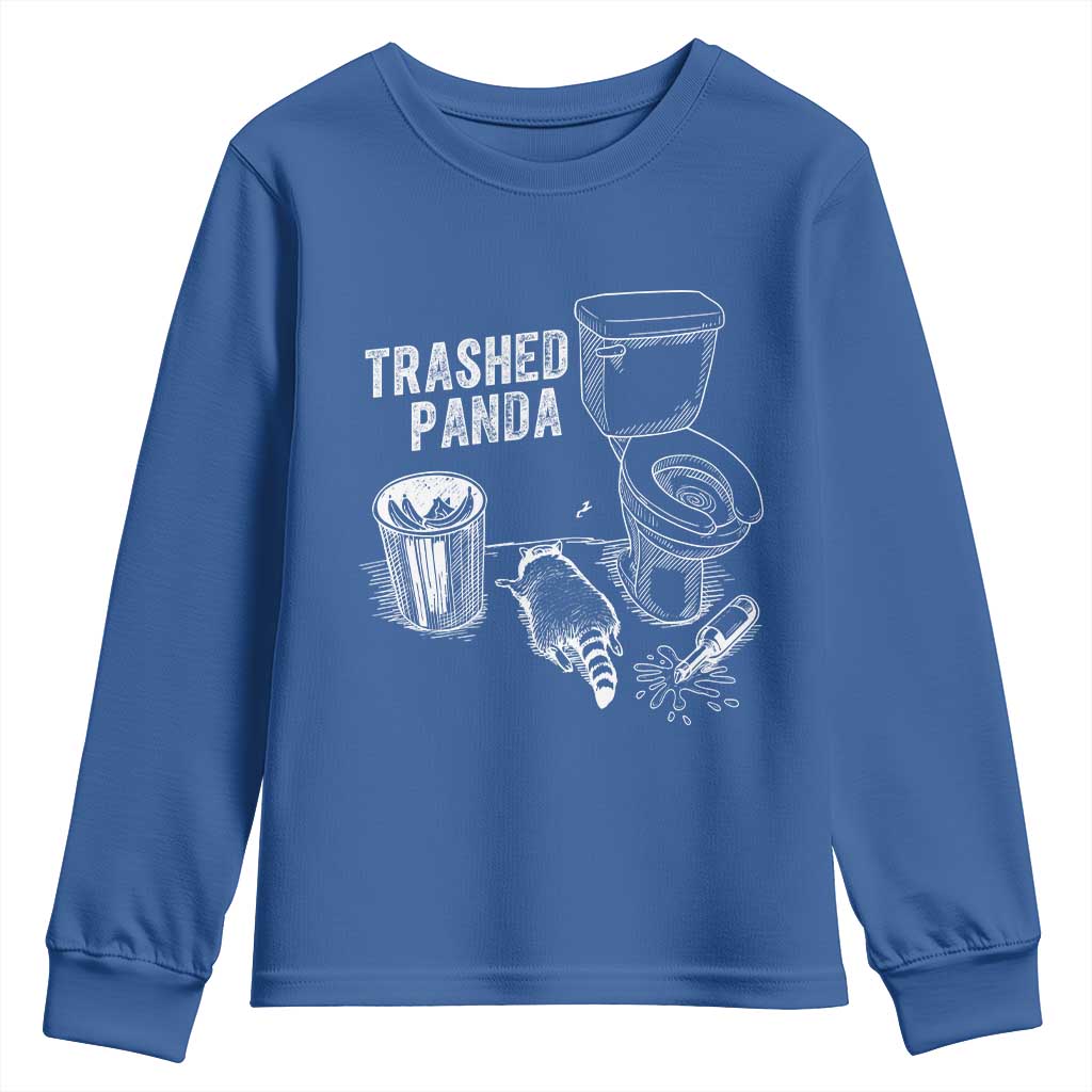 Funny Trashed Panda Youth Sweatshirt Drunk Raccoon in Toilet Meme Hot Mess - Wonder Print Shop