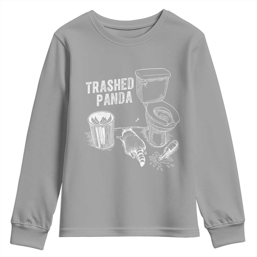 Funny Trashed Panda Youth Sweatshirt Drunk Raccoon in Toilet Meme Hot Mess - Wonder Print Shop