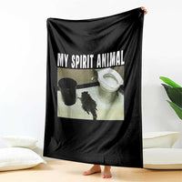 Funny Trashed Panda My Spirit Animal Throw Blanket Drunk Raccoon in Toilet Meme Hot Mess - Wonder Print Shop