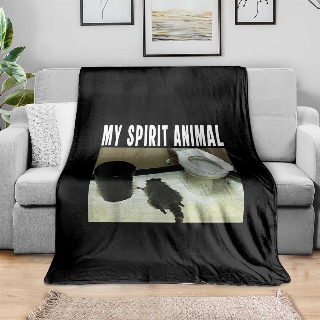 Funny Trashed Panda My Spirit Animal Throw Blanket Drunk Raccoon in Toilet Meme Hot Mess - Wonder Print Shop