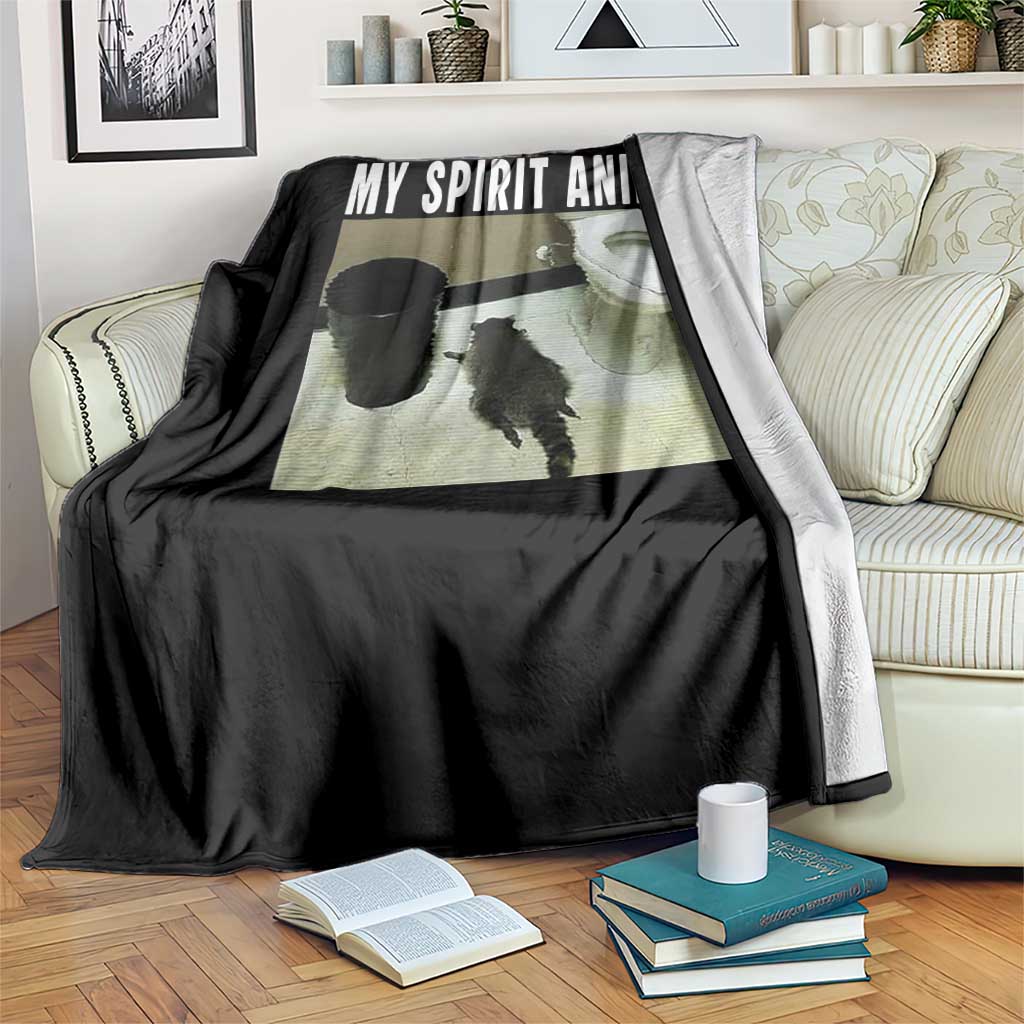 Funny Trashed Panda My Spirit Animal Throw Blanket Drunk Raccoon in Toilet Meme Hot Mess - Wonder Print Shop