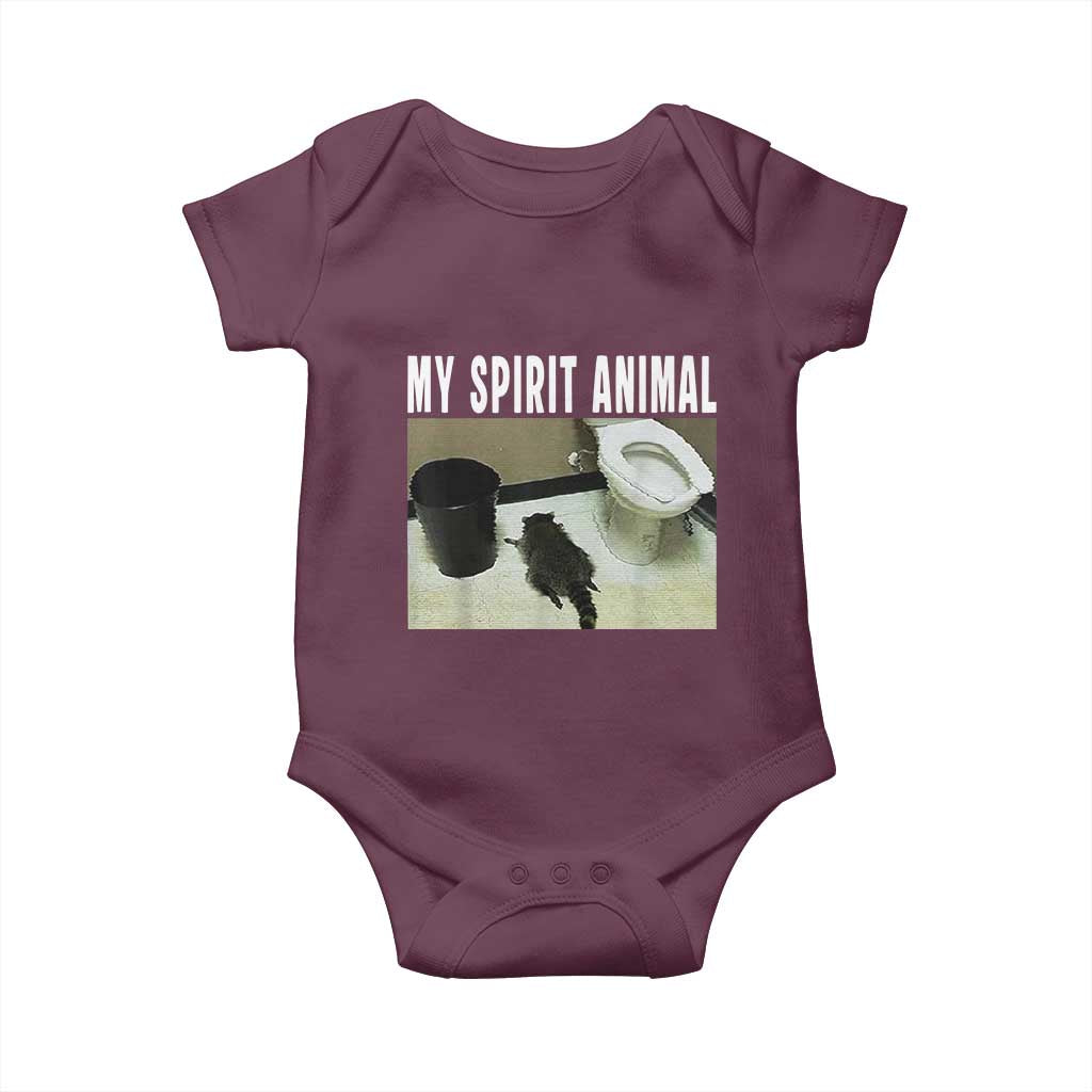 Funny Trashed Panda My Spirit Animal Baby Onesie Drunk Raccoon in Toilet Meme Hot Mess - Wonder Print Shop