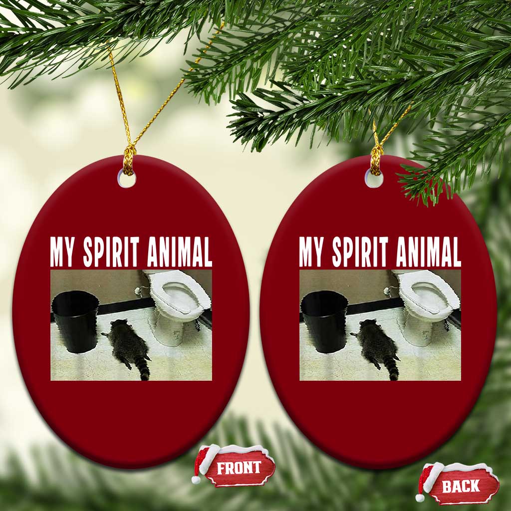 Funny Trashed Panda My Spirit Animal Ceramic Ornament Drunk Raccoon in Toilet Meme Hot Mess - Wonder Print Shop