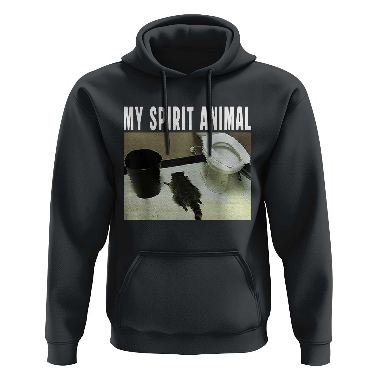 Funny Trashed Panda My Spirit Animal Hoodie Drunk Raccoon in Toilet Meme Hot Mess - Wonder Print Shop