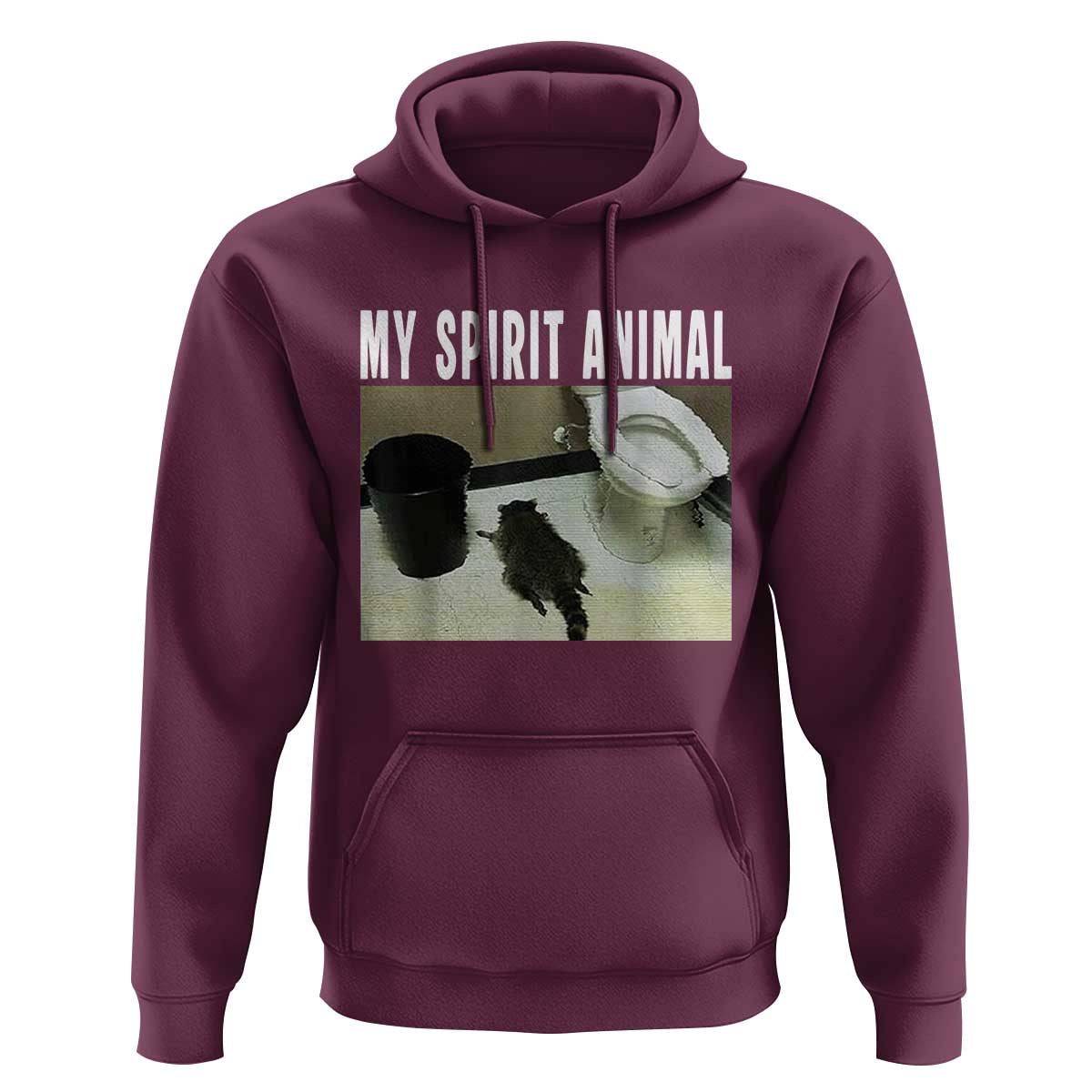 Funny Trashed Panda My Spirit Animal Hoodie Drunk Raccoon in Toilet Meme Hot Mess - Wonder Print Shop