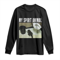 Funny Trashed Panda My Spirit Animal Long Sleeve Shirt Drunk Raccoon in Toilet Meme Hot Mess - Wonder Print Shop