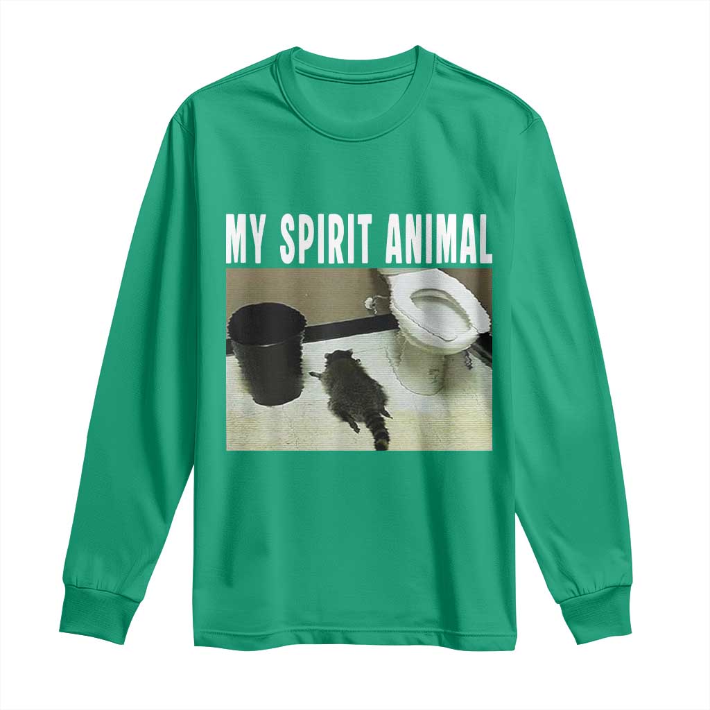 Funny Trashed Panda My Spirit Animal Long Sleeve Shirt Drunk Raccoon in Toilet Meme Hot Mess - Wonder Print Shop