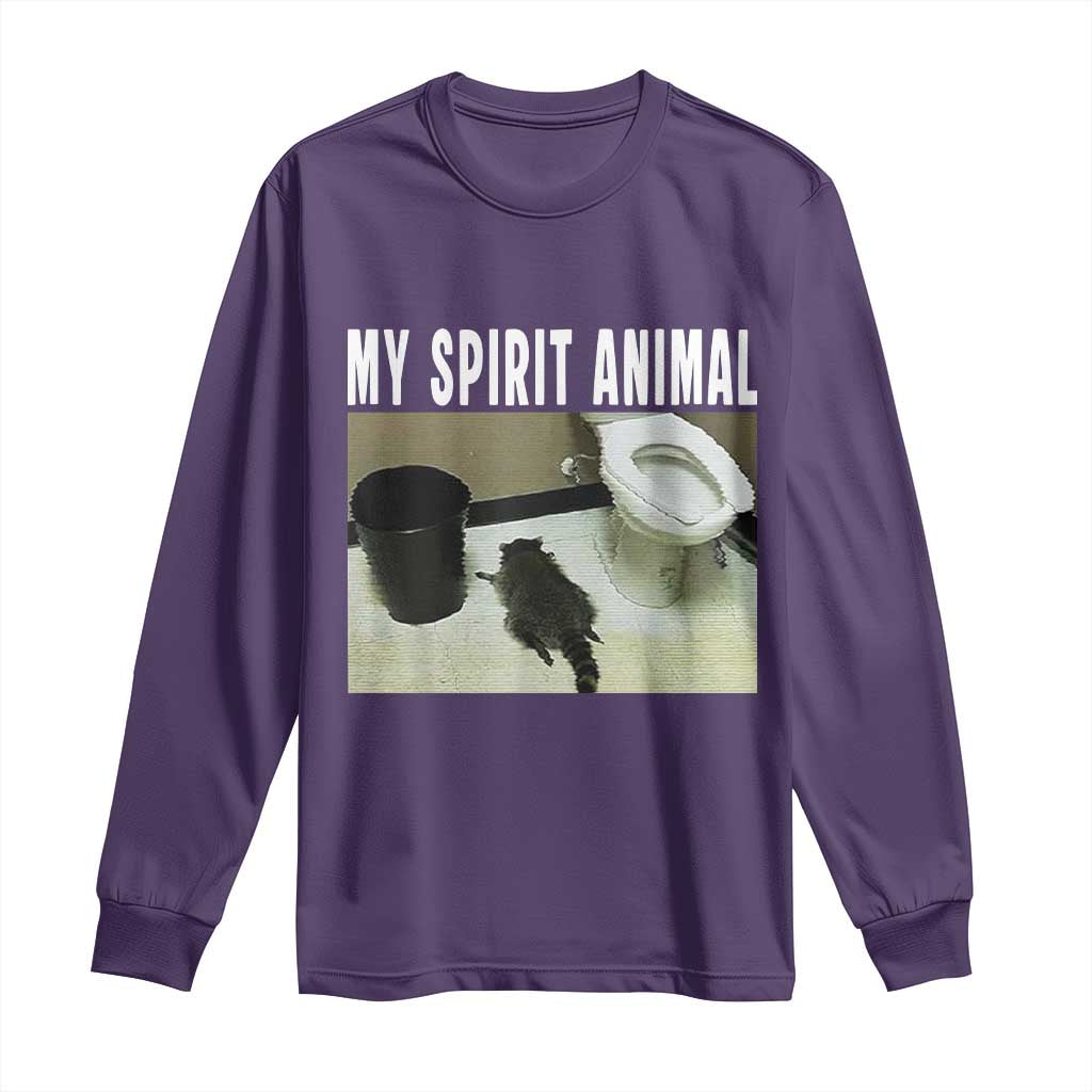 Funny Trashed Panda My Spirit Animal Long Sleeve Shirt Drunk Raccoon in Toilet Meme Hot Mess - Wonder Print Shop