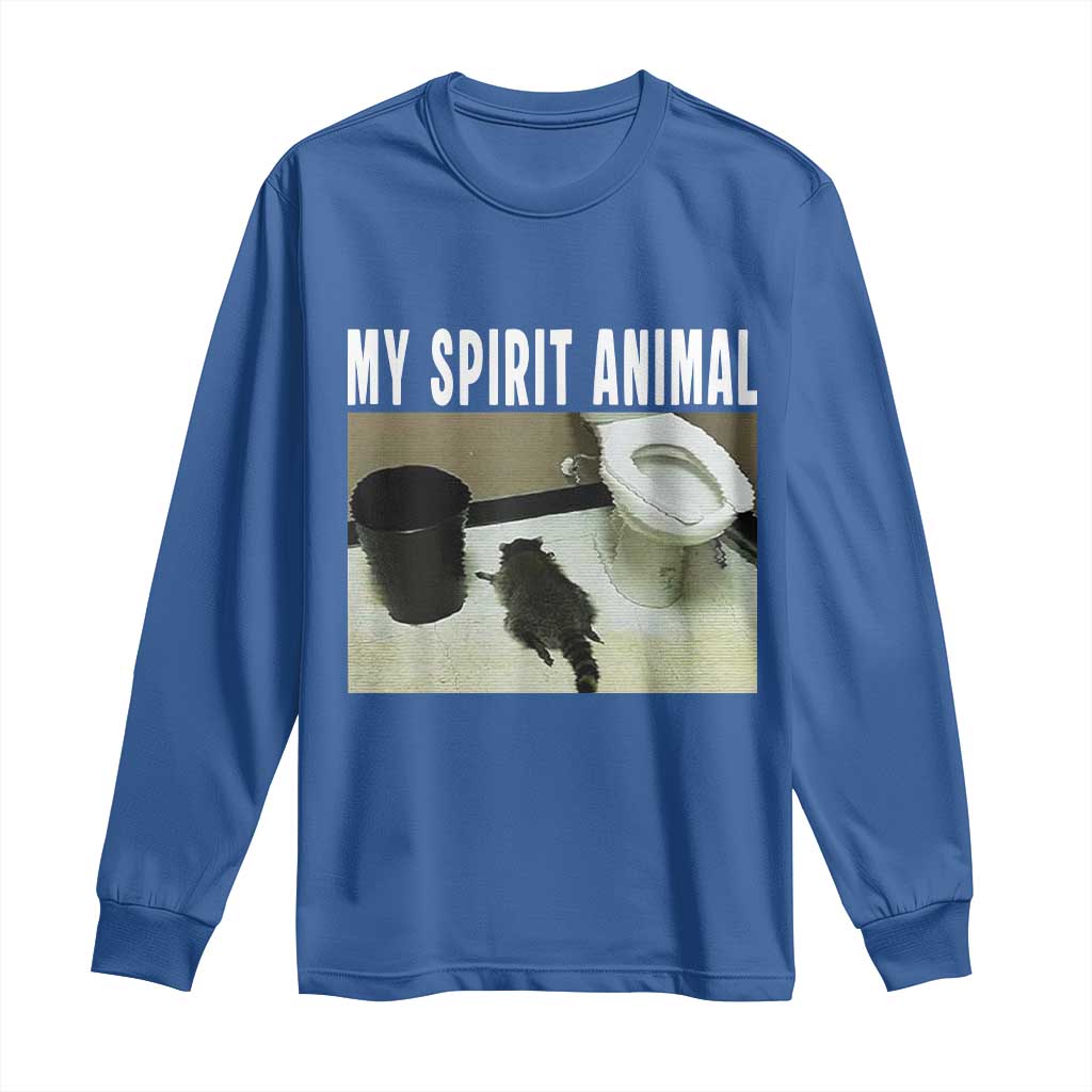 Funny Trashed Panda My Spirit Animal Long Sleeve Shirt Drunk Raccoon in Toilet Meme Hot Mess - Wonder Print Shop