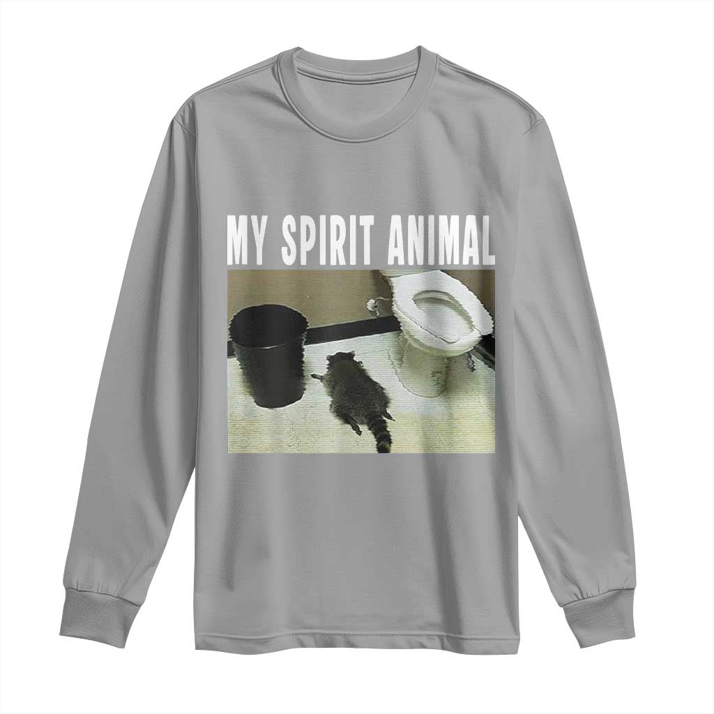 Funny Trashed Panda My Spirit Animal Long Sleeve Shirt Drunk Raccoon in Toilet Meme Hot Mess - Wonder Print Shop
