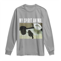 Funny Trashed Panda My Spirit Animal Long Sleeve Shirt Drunk Raccoon in Toilet Meme Hot Mess - Wonder Print Shop
