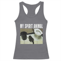 Funny Trashed Panda My Spirit Animal Racerback Tank Top Drunk Raccoon in Toilet Meme Hot Mess - Wonder Print Shop