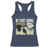 Funny Trashed Panda My Spirit Animal Racerback Tank Top Drunk Raccoon in Toilet Meme Hot Mess - Wonder Print Shop