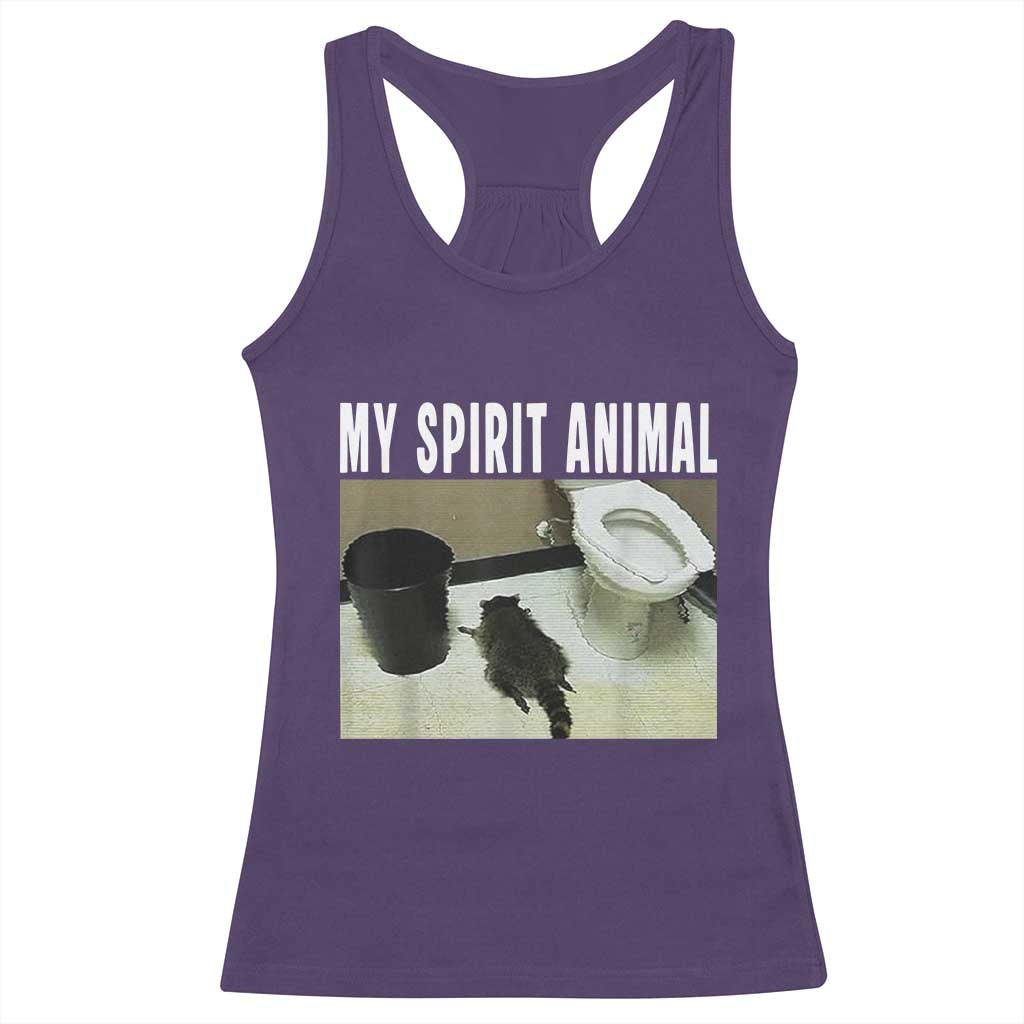 Funny Trashed Panda My Spirit Animal Racerback Tank Top Drunk Raccoon in Toilet Meme Hot Mess - Wonder Print Shop