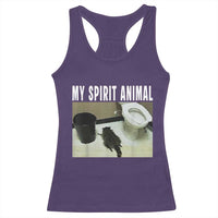 Funny Trashed Panda My Spirit Animal Racerback Tank Top Drunk Raccoon in Toilet Meme Hot Mess - Wonder Print Shop