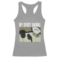 Funny Trashed Panda My Spirit Animal Racerback Tank Top Drunk Raccoon in Toilet Meme Hot Mess - Wonder Print Shop